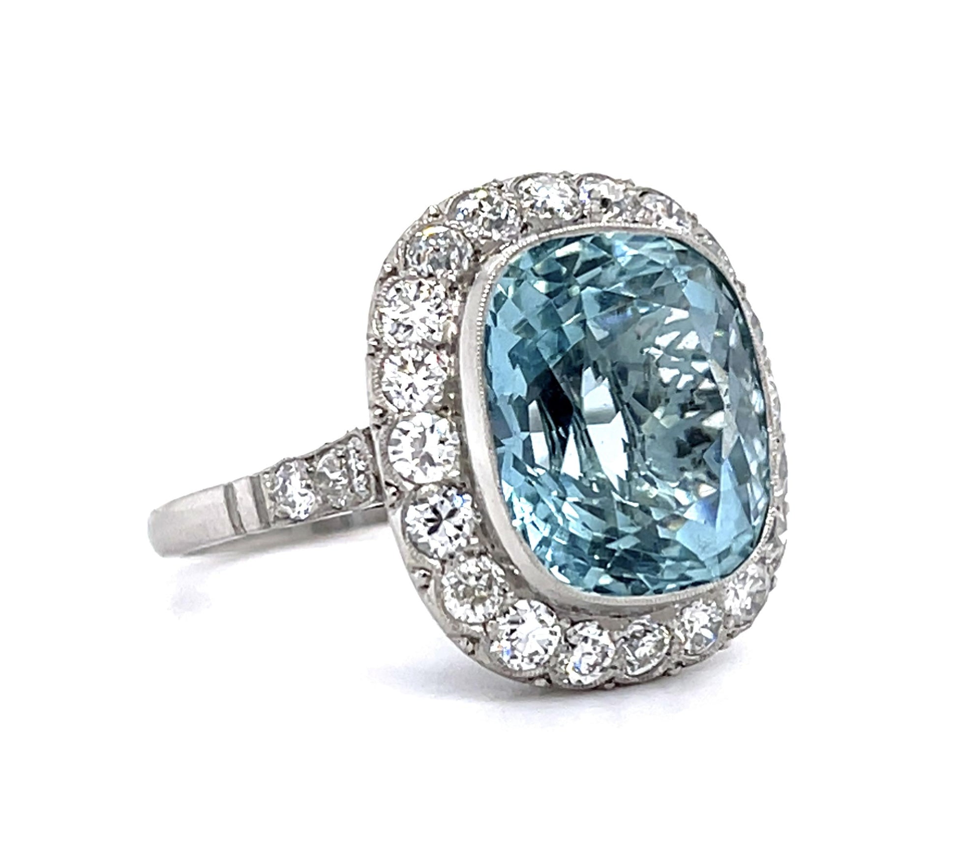 8.84ct Aquamarine Platinum Handmade Ring