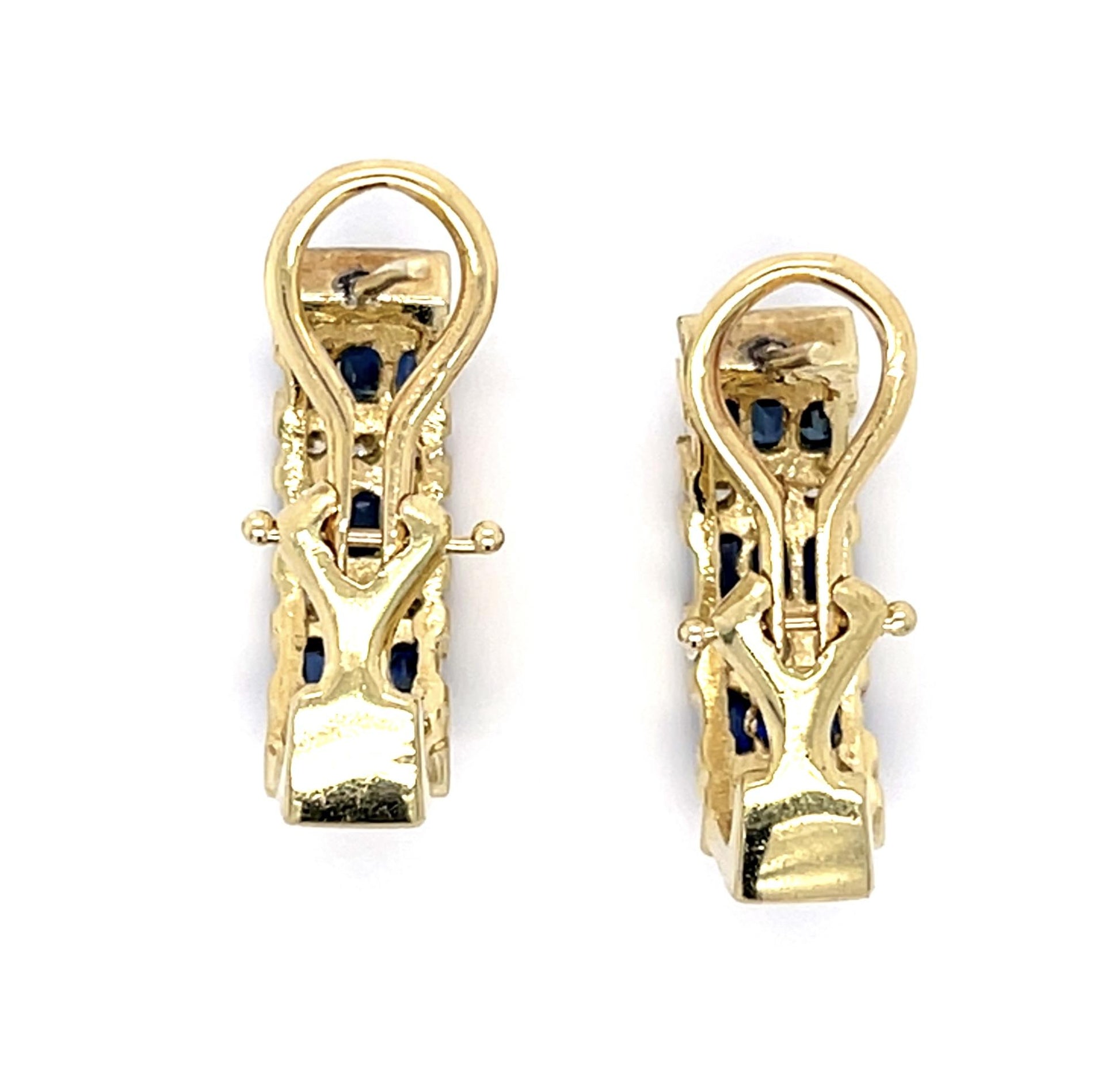 .75ct Diamond 2ct Sapphire 14KY Earrings