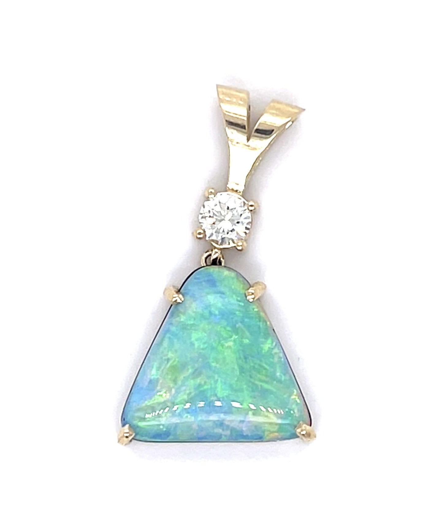 6.22ct Australian Opal with Onyx Backing 10KY Pendant
