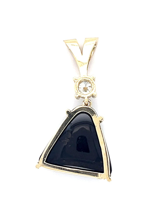 6.22ct Australian Opal with Onyx Backing 10KY Pendant