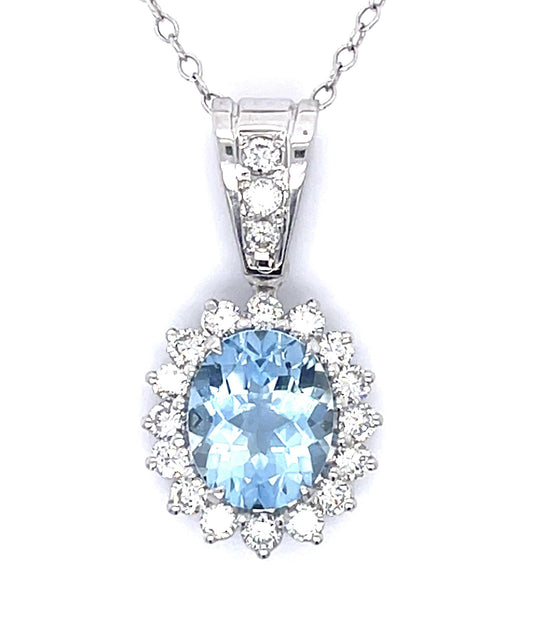 2.24ct Aquamarine 14KW Pendant