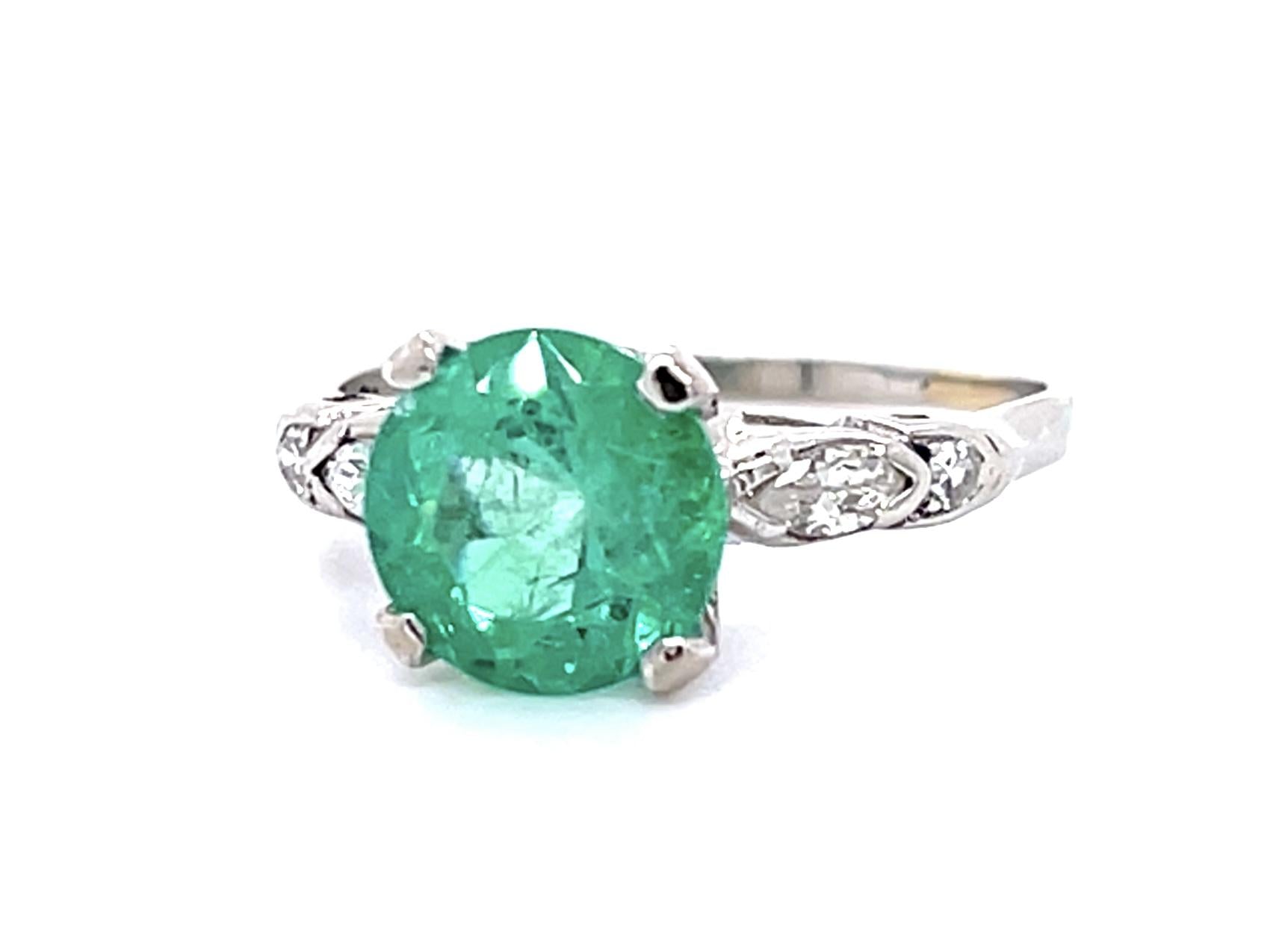 1.96ct Emerald PT Ring