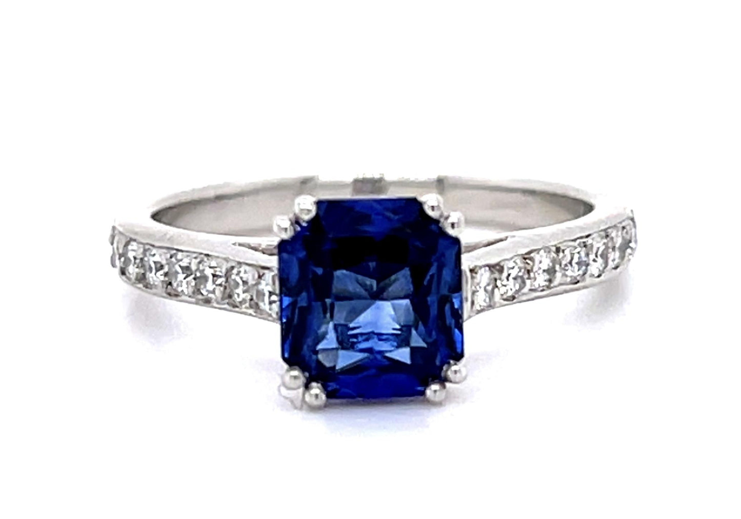 2.02ct Emerald-cut Sapphire Platinum Ring