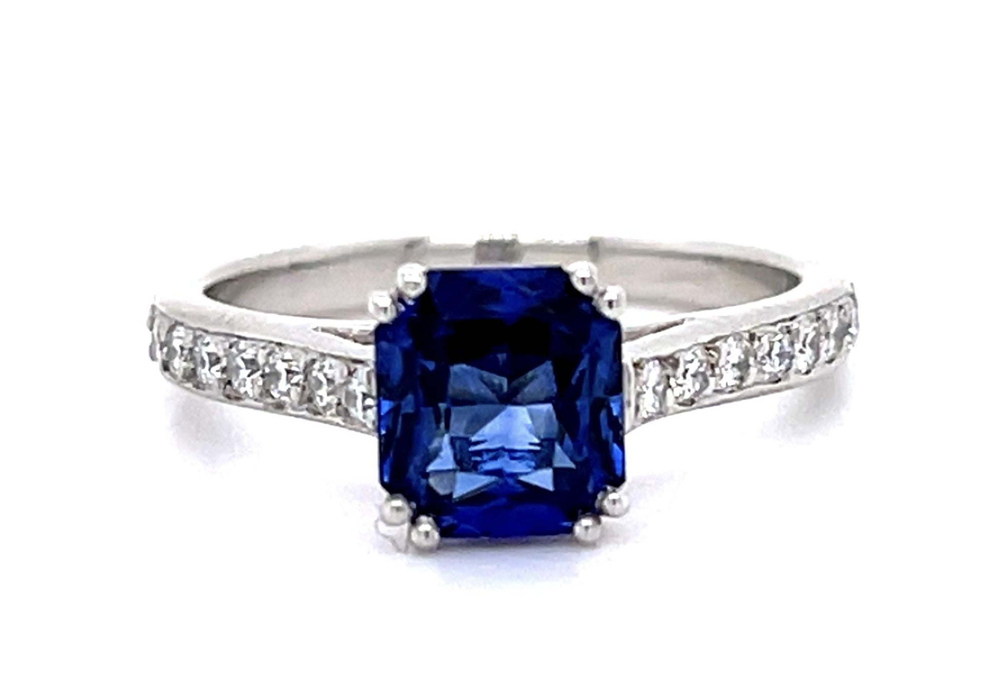2.02ct Emerald-cut Sapphire Platinum Ring