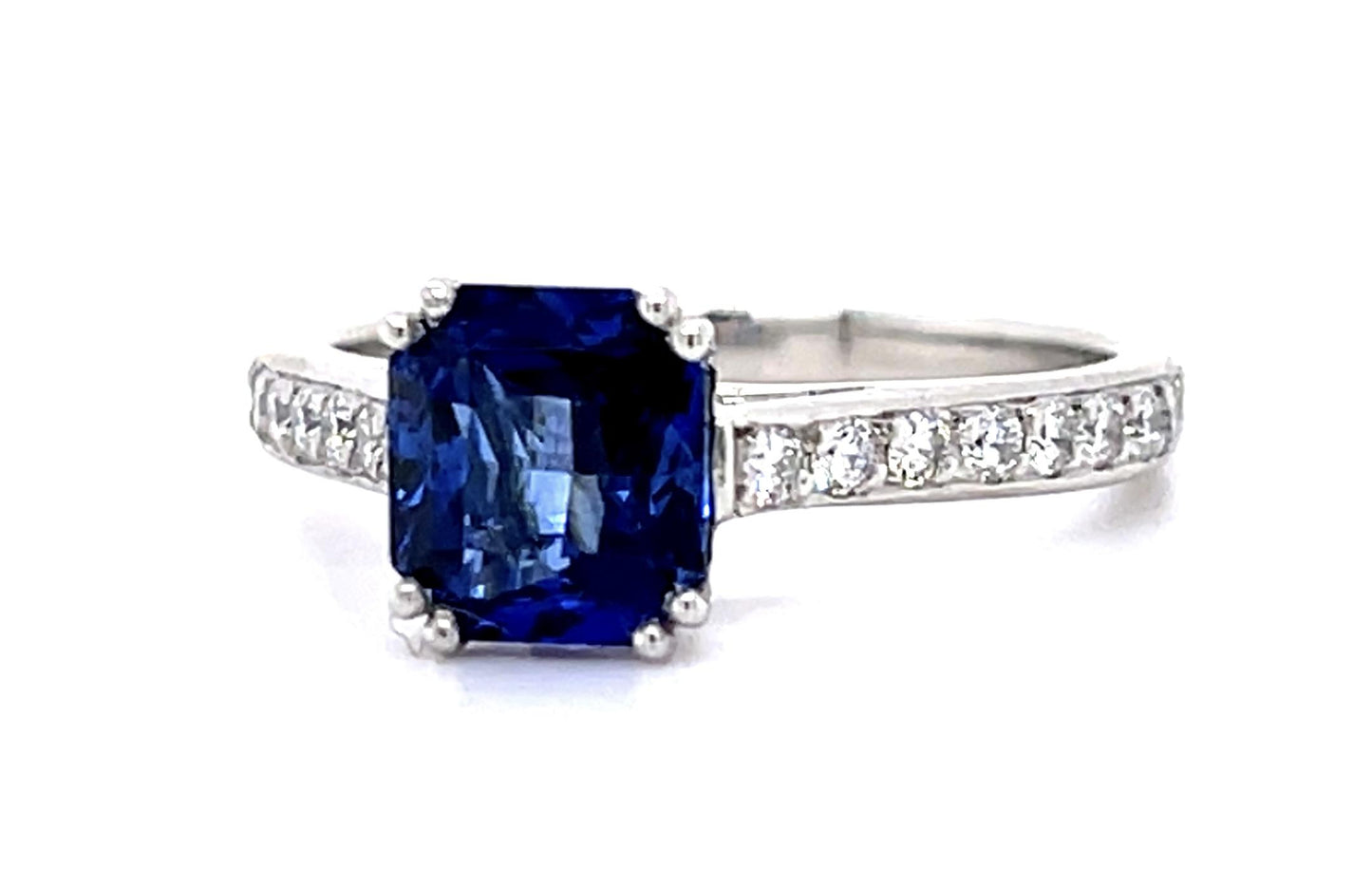2.02ct Emerald-cut Sapphire Platinum Ring