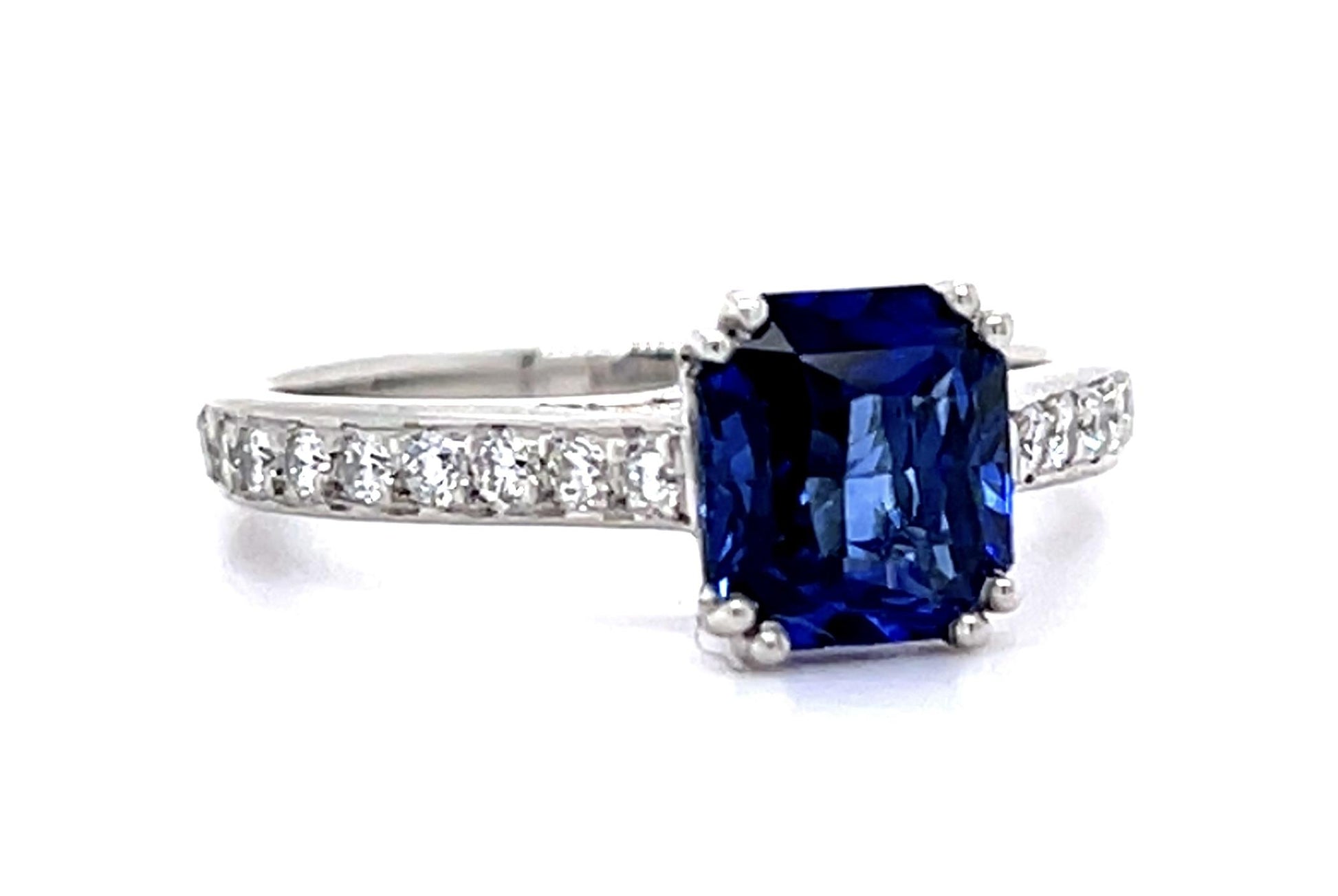 2.02ct Emerald-cut Sapphire Platinum Ring