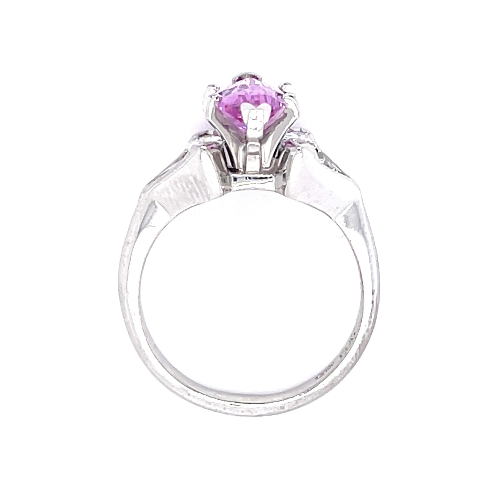 1.82ct Marquise Pink Sapphire Platinum Ring
