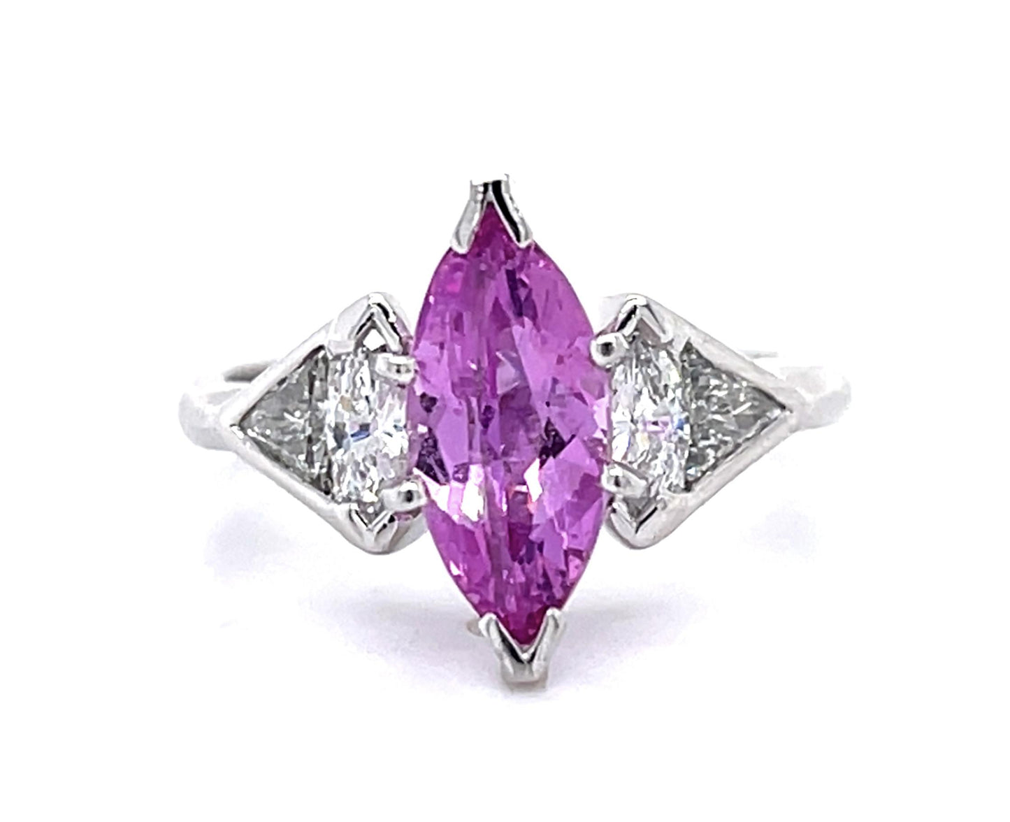 1.82ct Marquise Pink Sapphire Platinum Ring