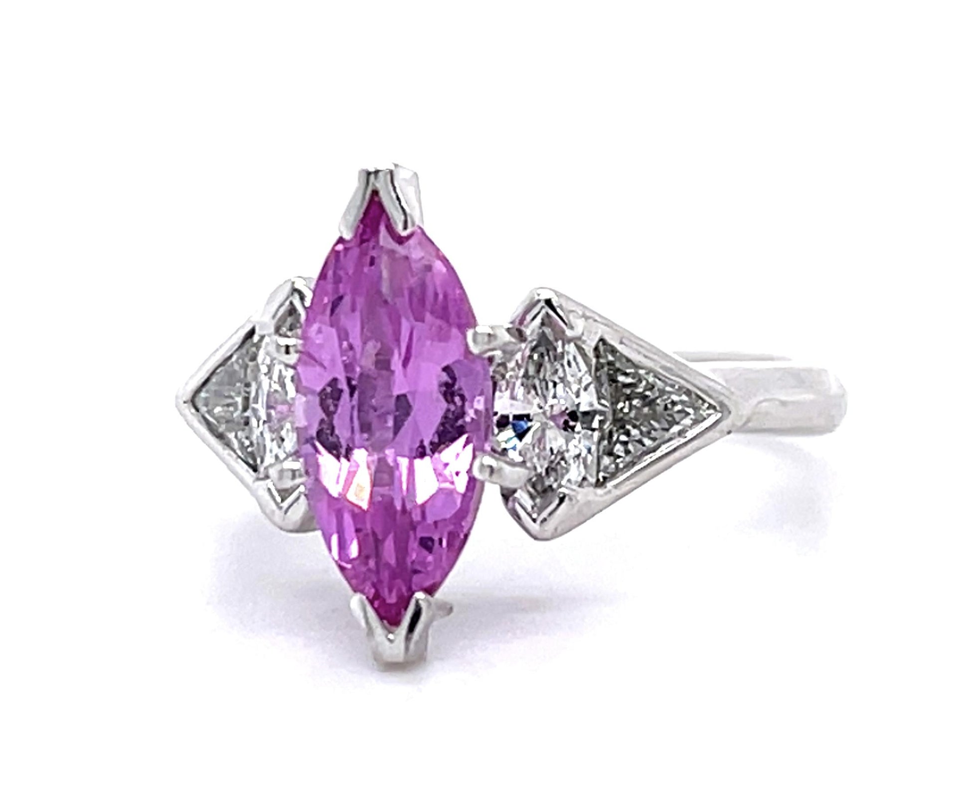 1.82ct Marquise Pink Sapphire Platinum Ring
