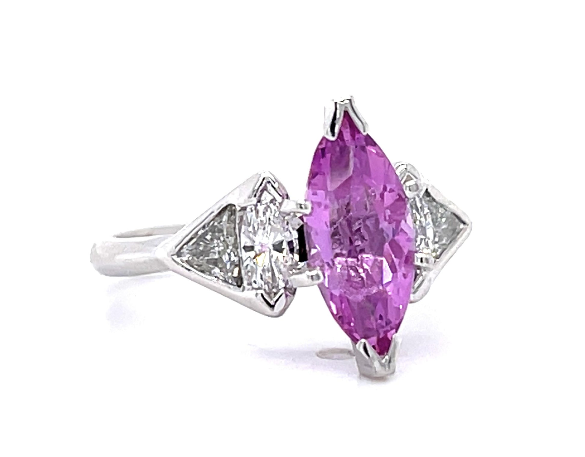 1.82ct Marquise Pink Sapphire Platinum Ring