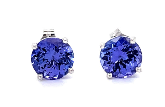 2.51ct Tanzanite 14KW Stud Earrings