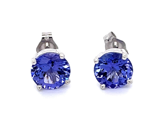 2.51ct Tanzanite 14KW Stud Earrings