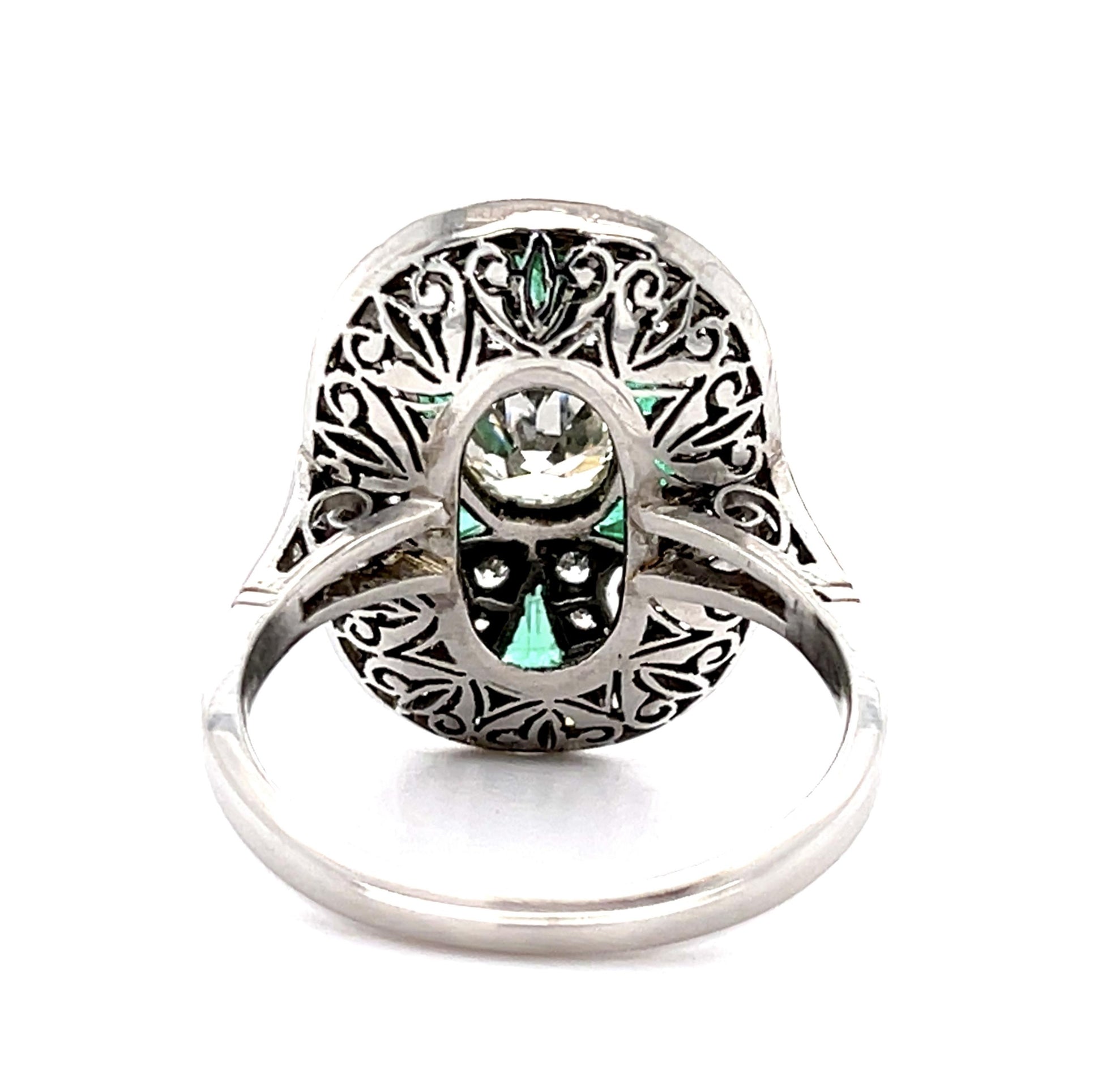 .75ct Old Mine Cut Diamond Handmade Platinum Ring