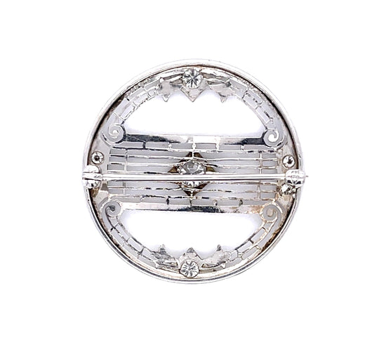 Original Art Deco .25ct Old European Diamond 14KW Brooch (Vintage 1930s)