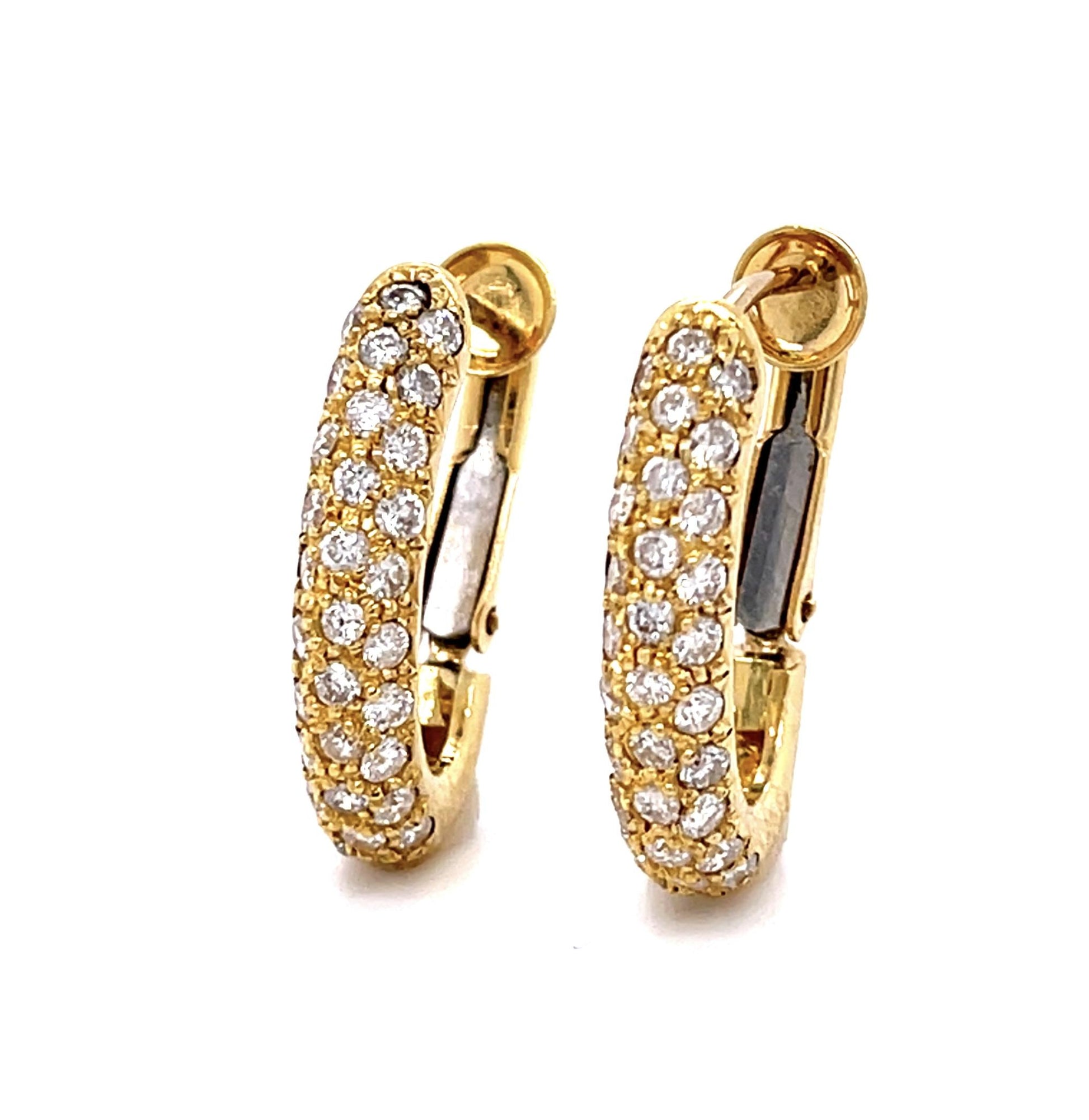 1.16ct Diamond 18KY Huggie Earrings