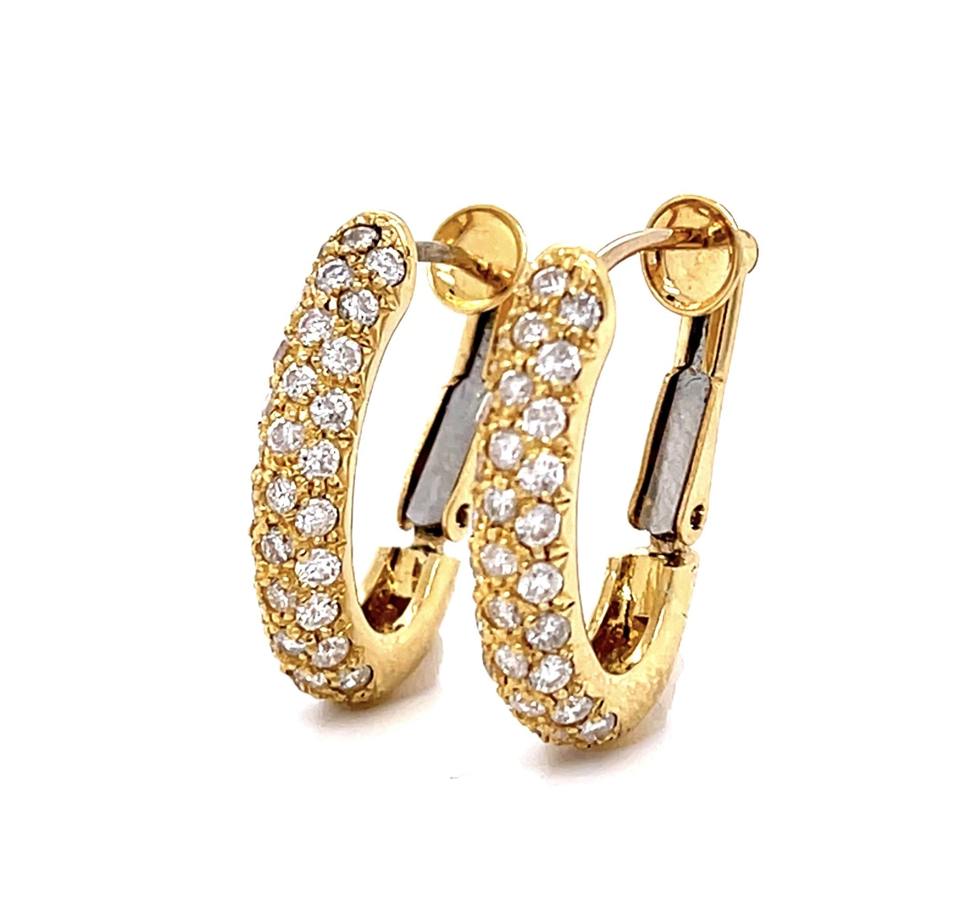 1.16ct Diamond 18KY Huggie Earrings