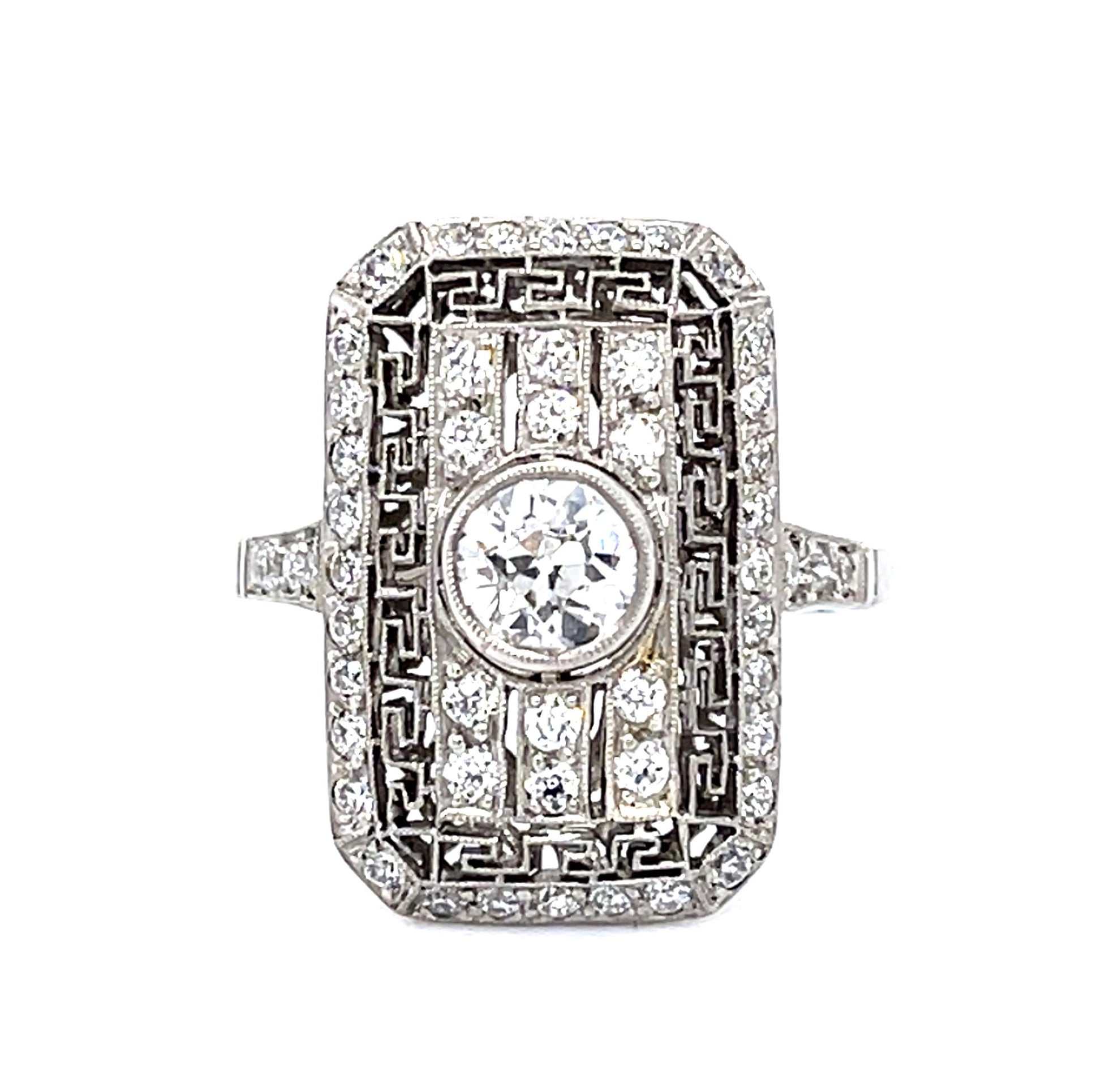.60ct Old Mine Diamond Platinum Handmade Ring
