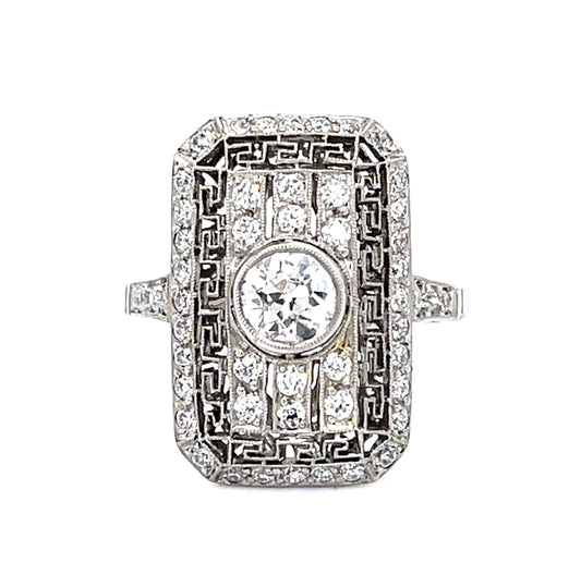 .60ct Old Mine Diamond Platinum Handmade Ring