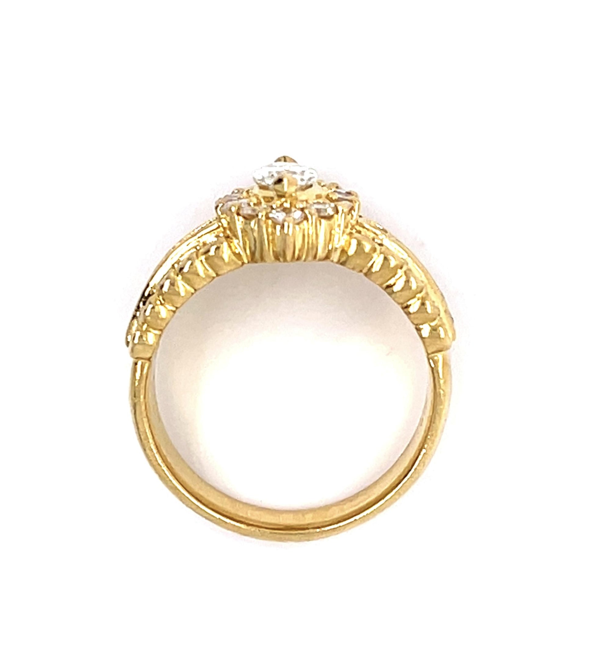.36ct Marquise Diamond 18KY Ring 1.35ct Side Diamond