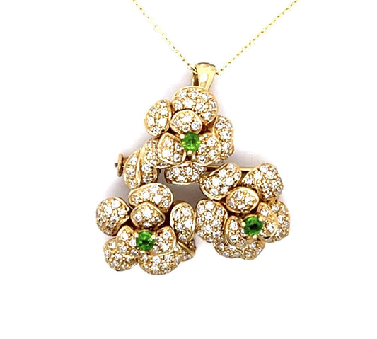 .24ct Tsavorite Garnet 1.23ct Diamond 14KY Pendant