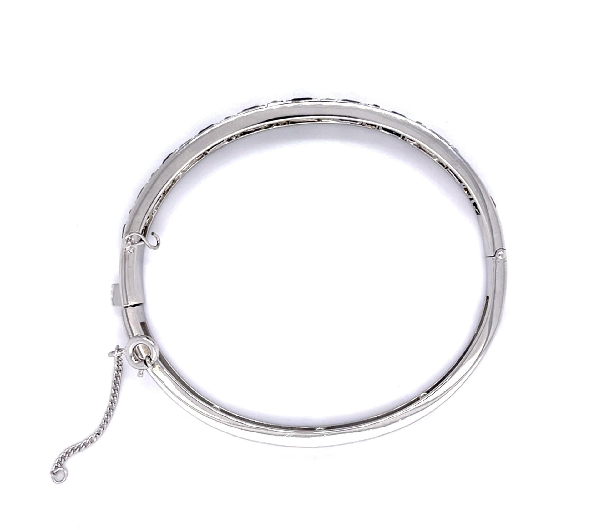 Original 7.50ct Square-cut Sapphire No Heat (No Cert) 14KW Bangle Bracelet