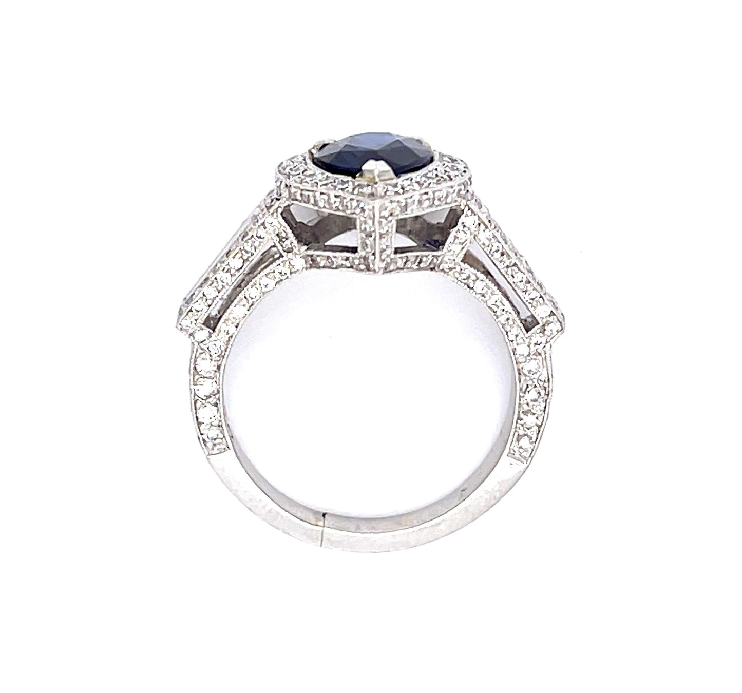 2ct Pear-Sapphire 1.50ct Diamond Platinum Ring