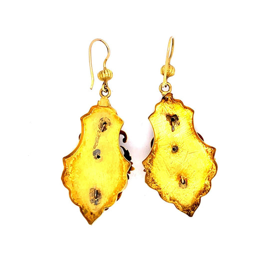 Original Victorian Garnet 14KY Drop Earrings (Antique 1880s)