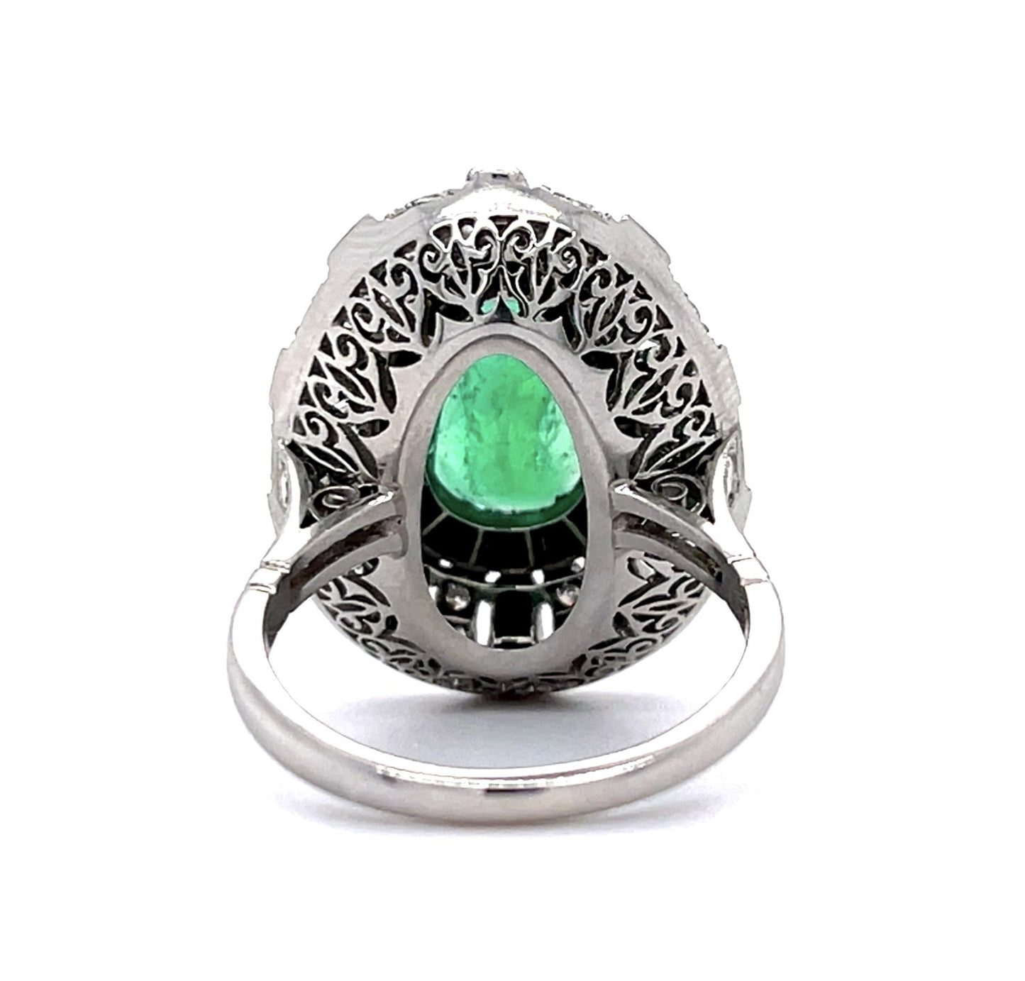 1.93ct Colombian Pear-Emerald (No Cert) Platinum Handmade Ring