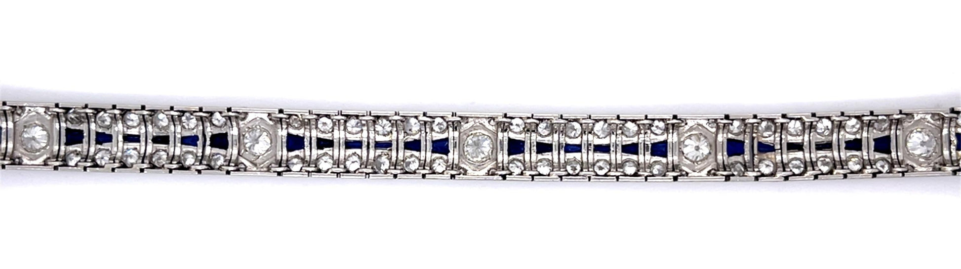 6.50ct Old European Diamond (119 Near Colorless VS Stones) PT Link Bracelet