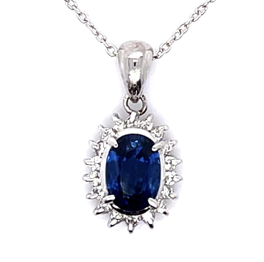 1.27ct Sapphire Platinum Pendant