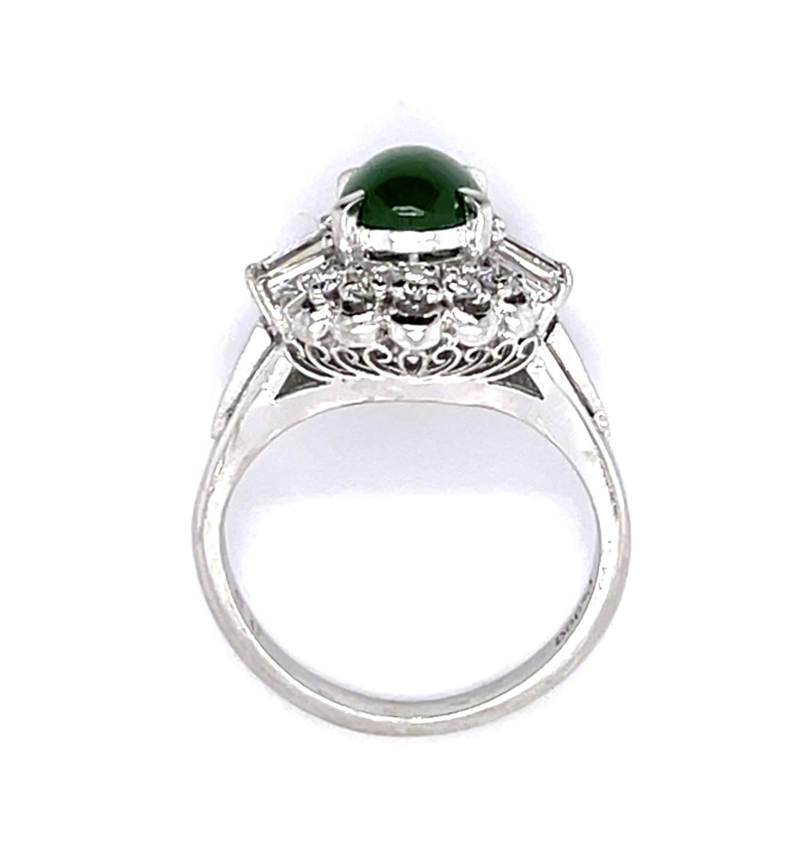 1.50ct Jade Platinum Ring