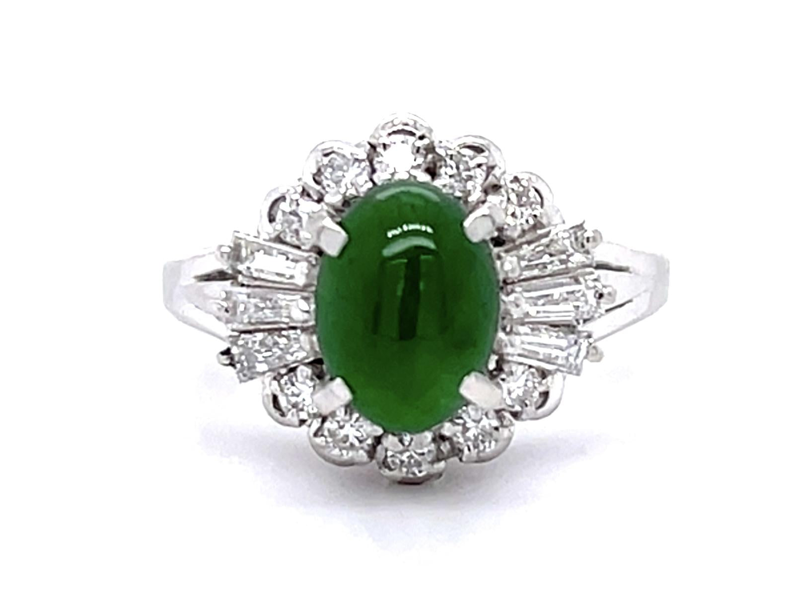 1.50ct Jade Platinum Ring