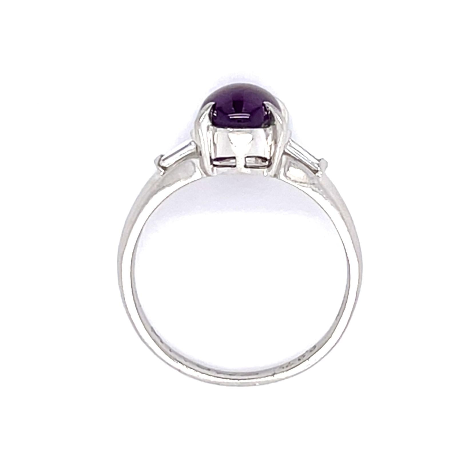 2.27ct Star Ruby Platinum Ring .20ct Diamond