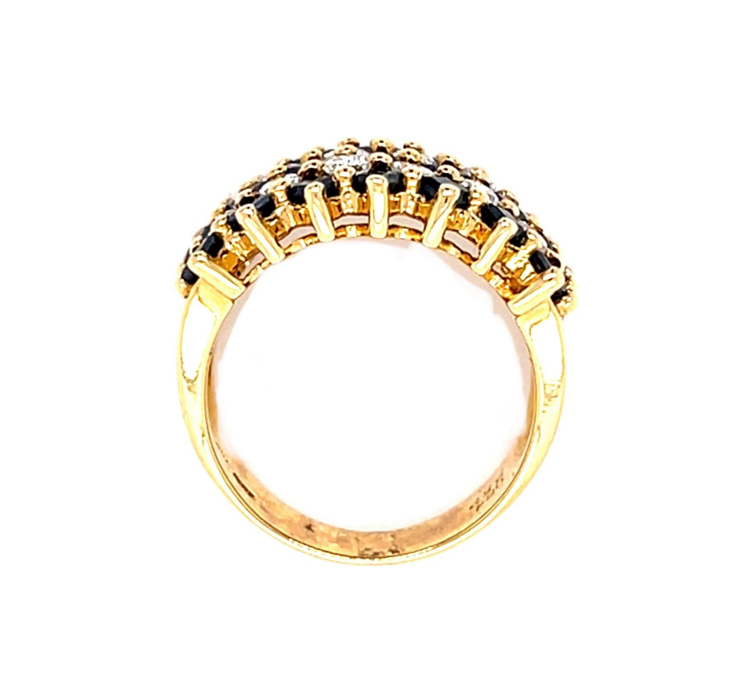 2.52ct Sapphire .64ct Diamond 18KY Band Ring