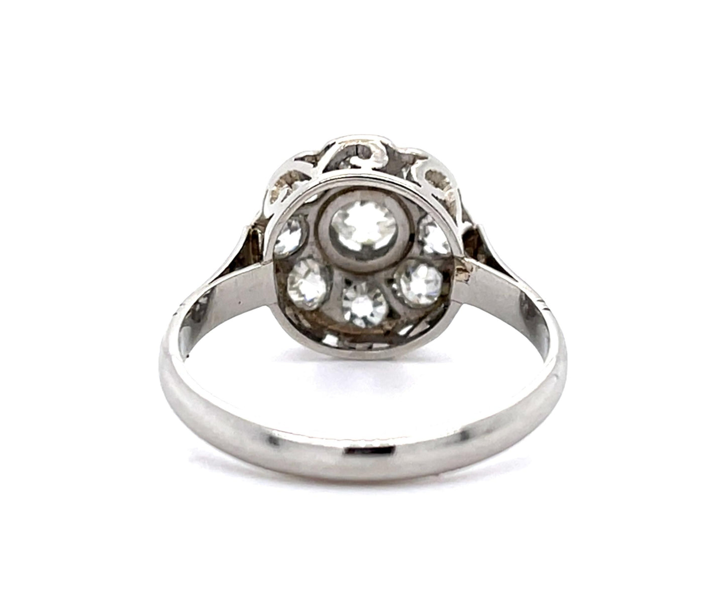 Art Deco .40ct Old Mine Diamond Center 18KW Ring (Vintage 1930s)