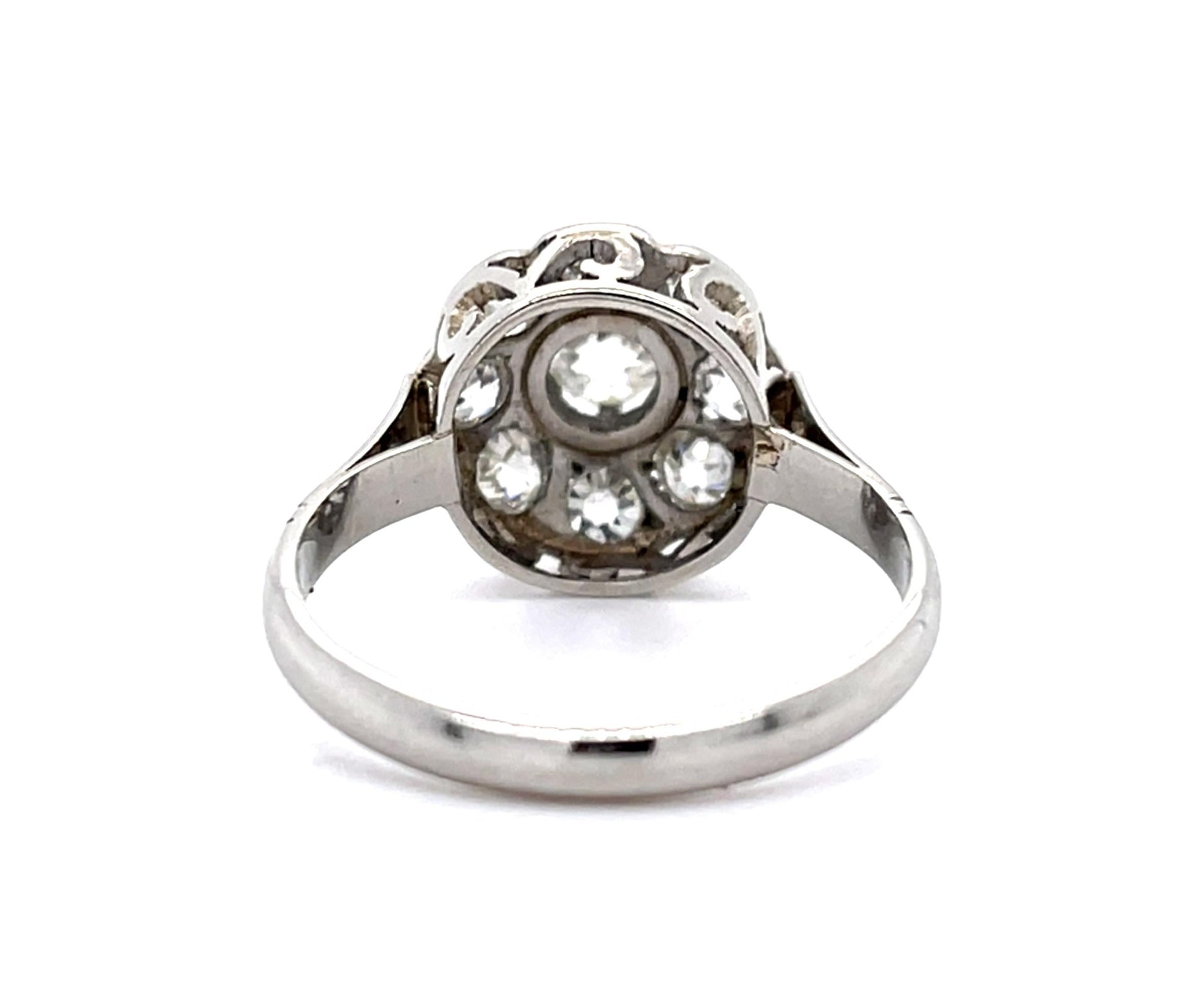 Art Deco .40ct Old Mine Diamond Center 18KW Ring (Vintage 1930s)