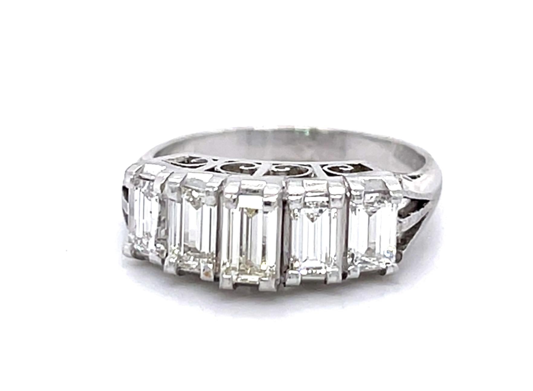 1.80ct Baguette Diamond Platinum Ring