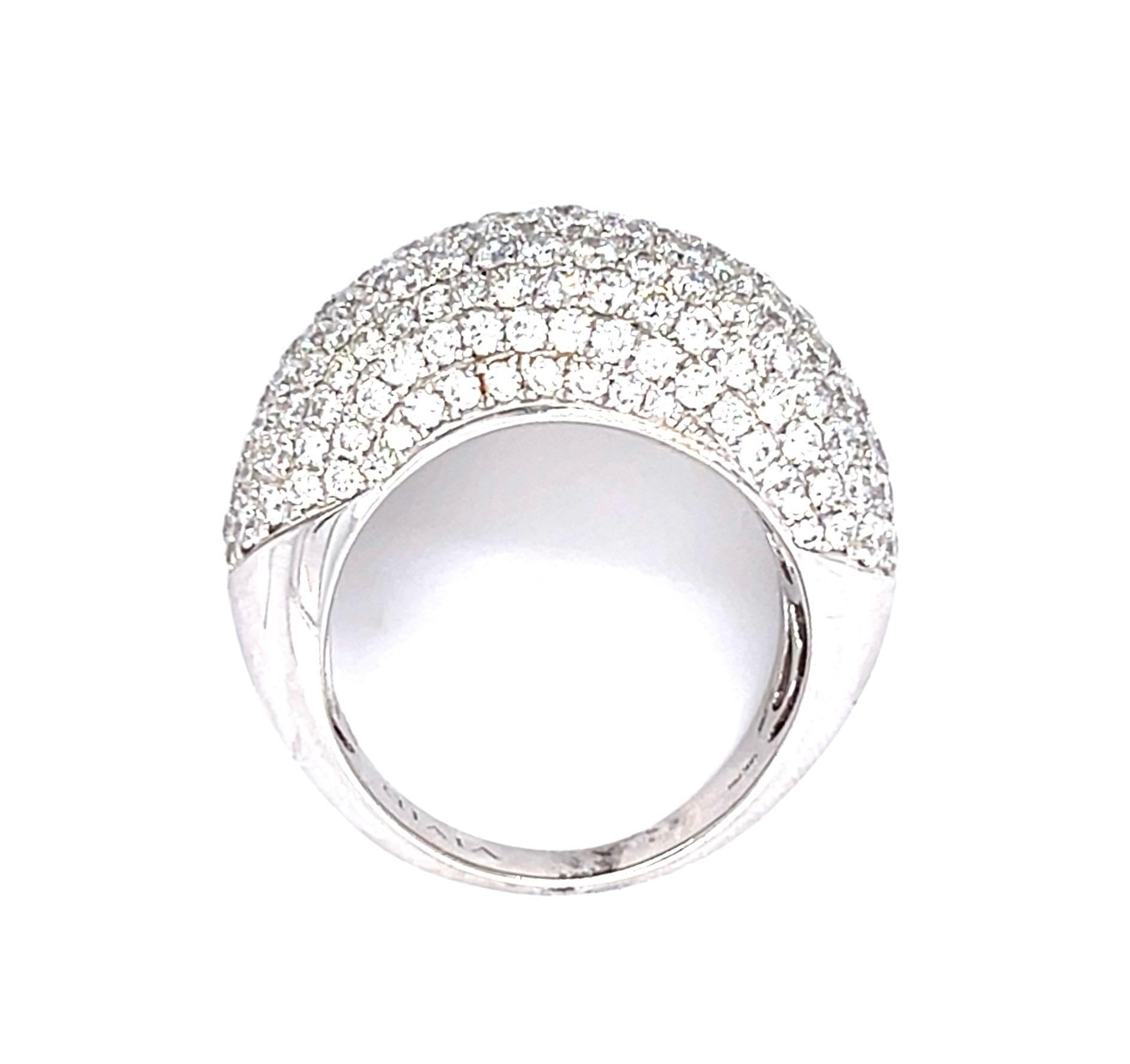 3.29ct Diamond 18KW Band Ring Signed "Vivid"