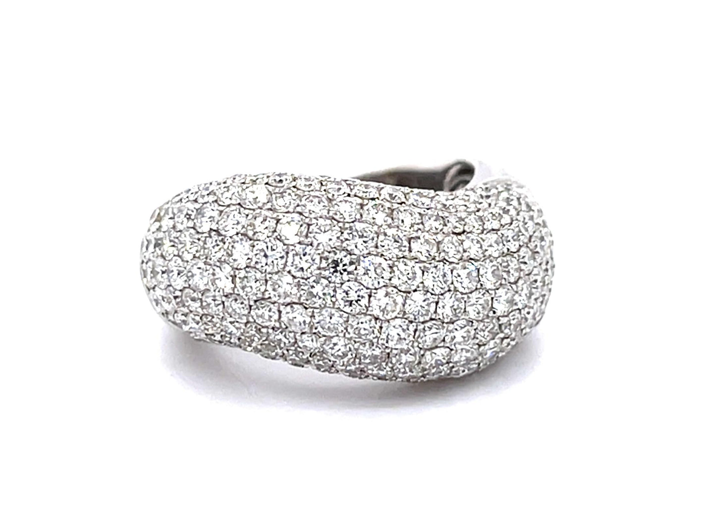 3.29ct Diamond 18KW Band Ring Signed "Vivid"
