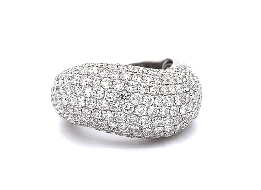 3.29ct Diamond 18KW Band Ring Signed "Vivid"