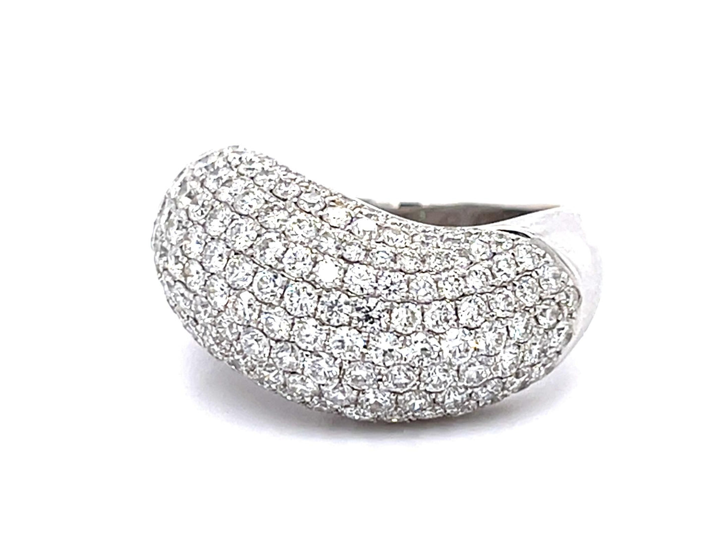 3.29ct Diamond 18KW Band Ring Signed "Vivid"
