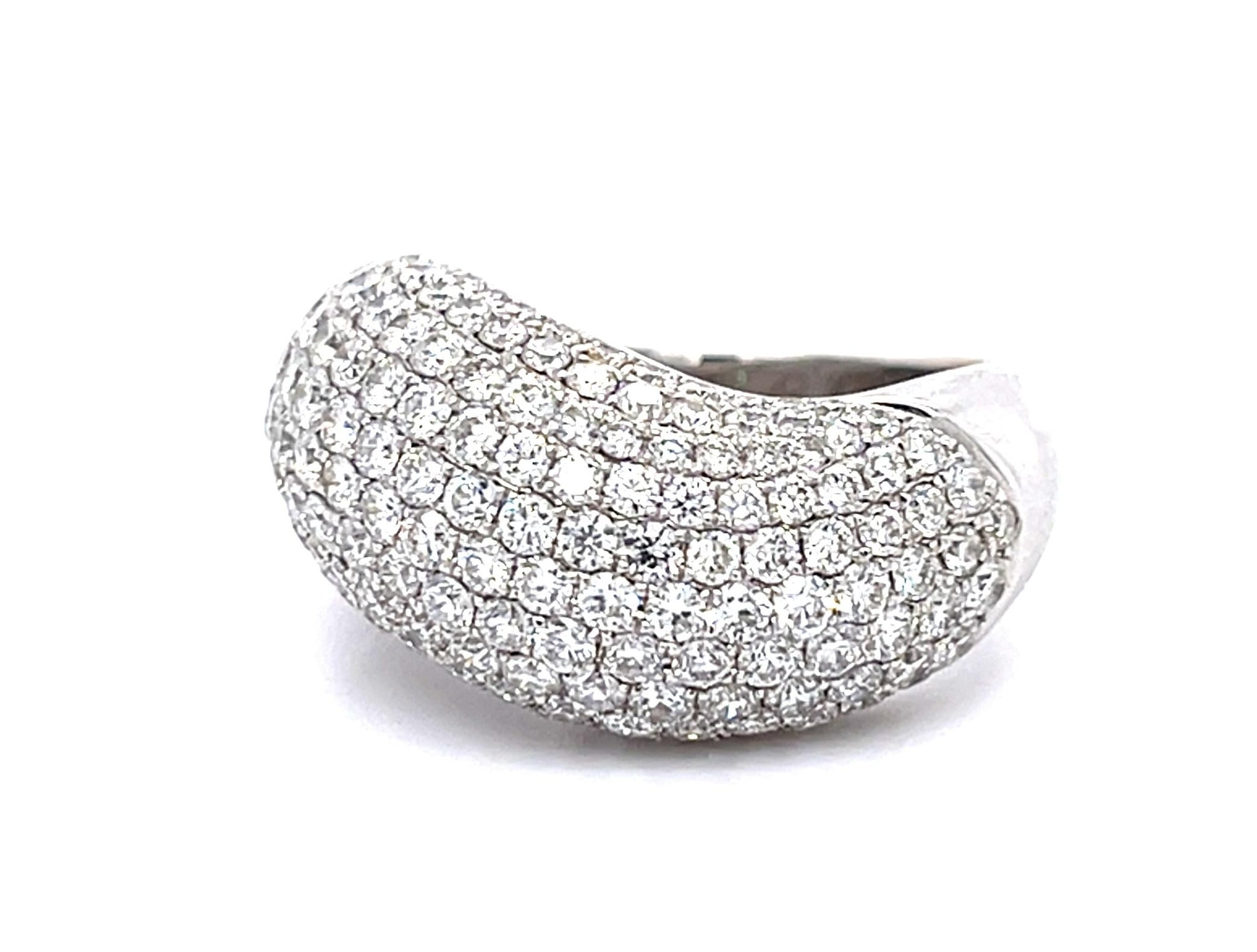 3.29ct Diamond 18KW Band Ring Signed "Vivid"