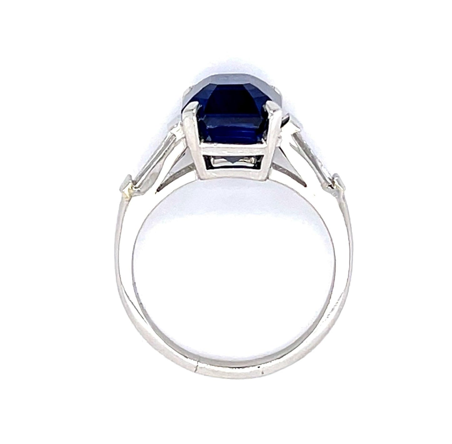 5.30ct Heated Madagascar Sapphire Platinum Ring