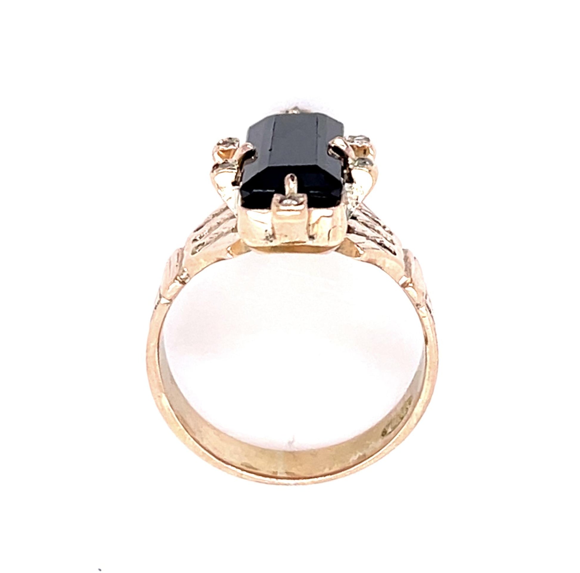 Victorian 4.19ct Green Tourmaline 14KY Ring (Antique 1860s)