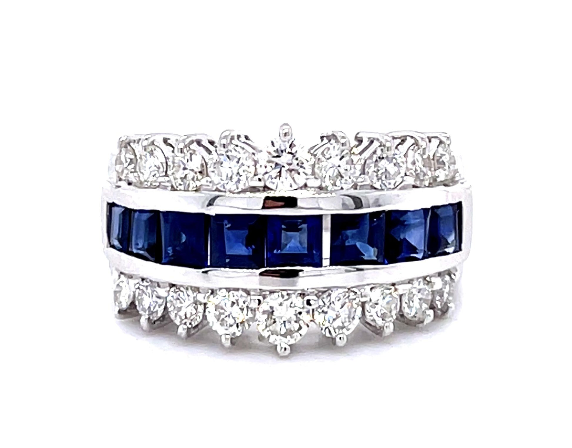 1.71ct Sapphire 1.03ct Diamond Platinum Ring