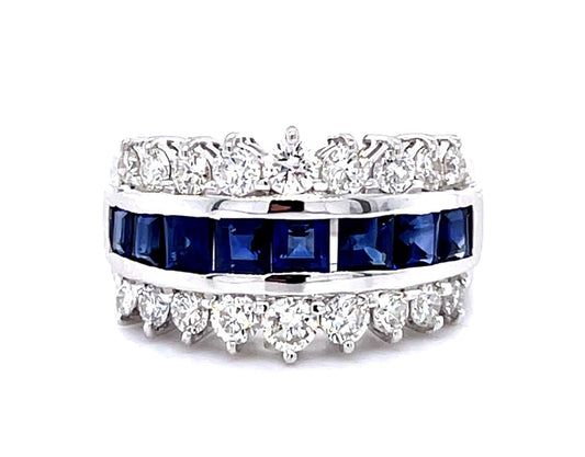 1.71ct Sapphire 1.03ct Diamond Platinum Ring