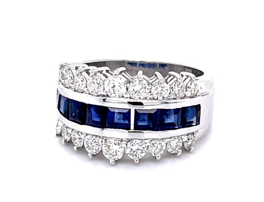 1.71ct Sapphire 1.03ct Diamond Platinum Ring