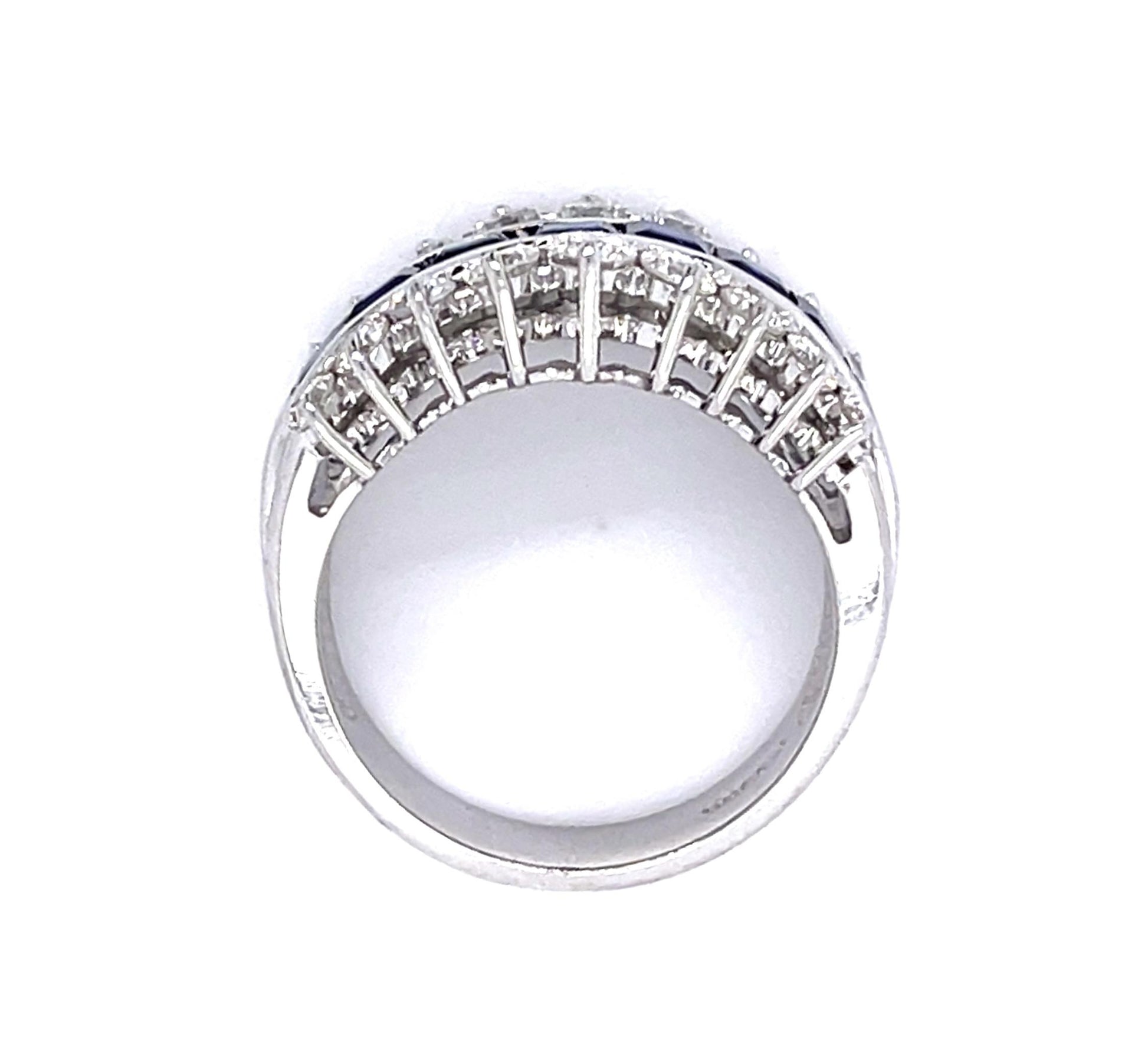 1.71ct Sapphire 1.03ct Diamond Platinum Ring