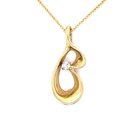 .08ct Diamond 14KY Pendant