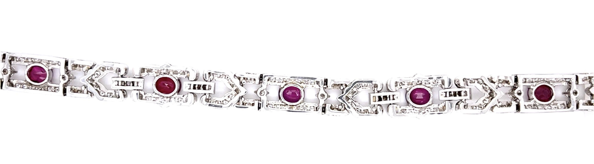 6ct Ruby 5.75ct Diamond 18KW Bracelet (Vintage 1960s)